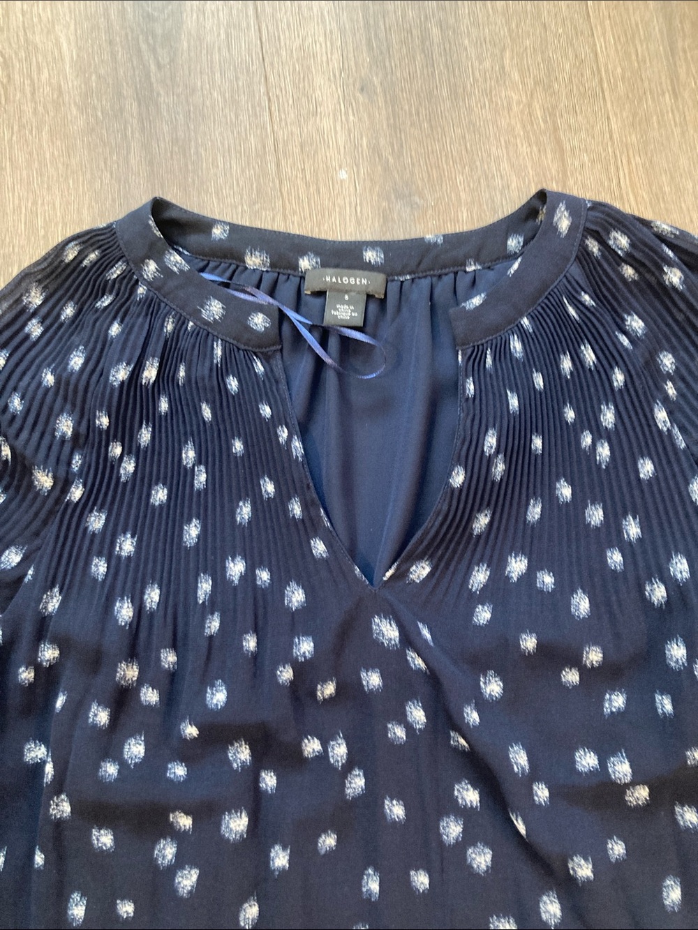 Halogen patterned navy blouse